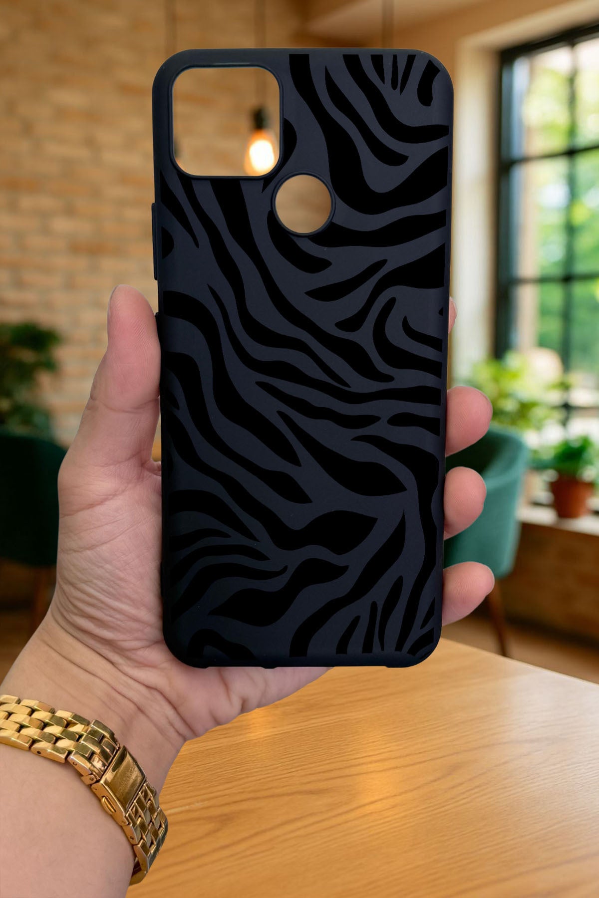 Realme C25 -ZEBRA DESENLİ Silikon Darbe Emici Klasik Korumalı Rubber Kılıf