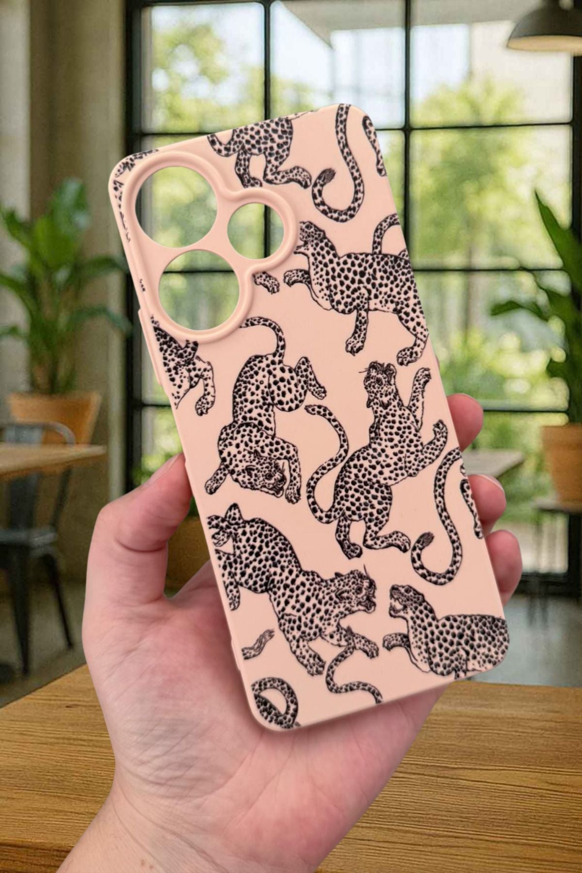 Xiaomi Redmi 13 4G LEOPAR DESENLİ Silikon Darbe Emici Klasik Korumalı Rubber Kılıf