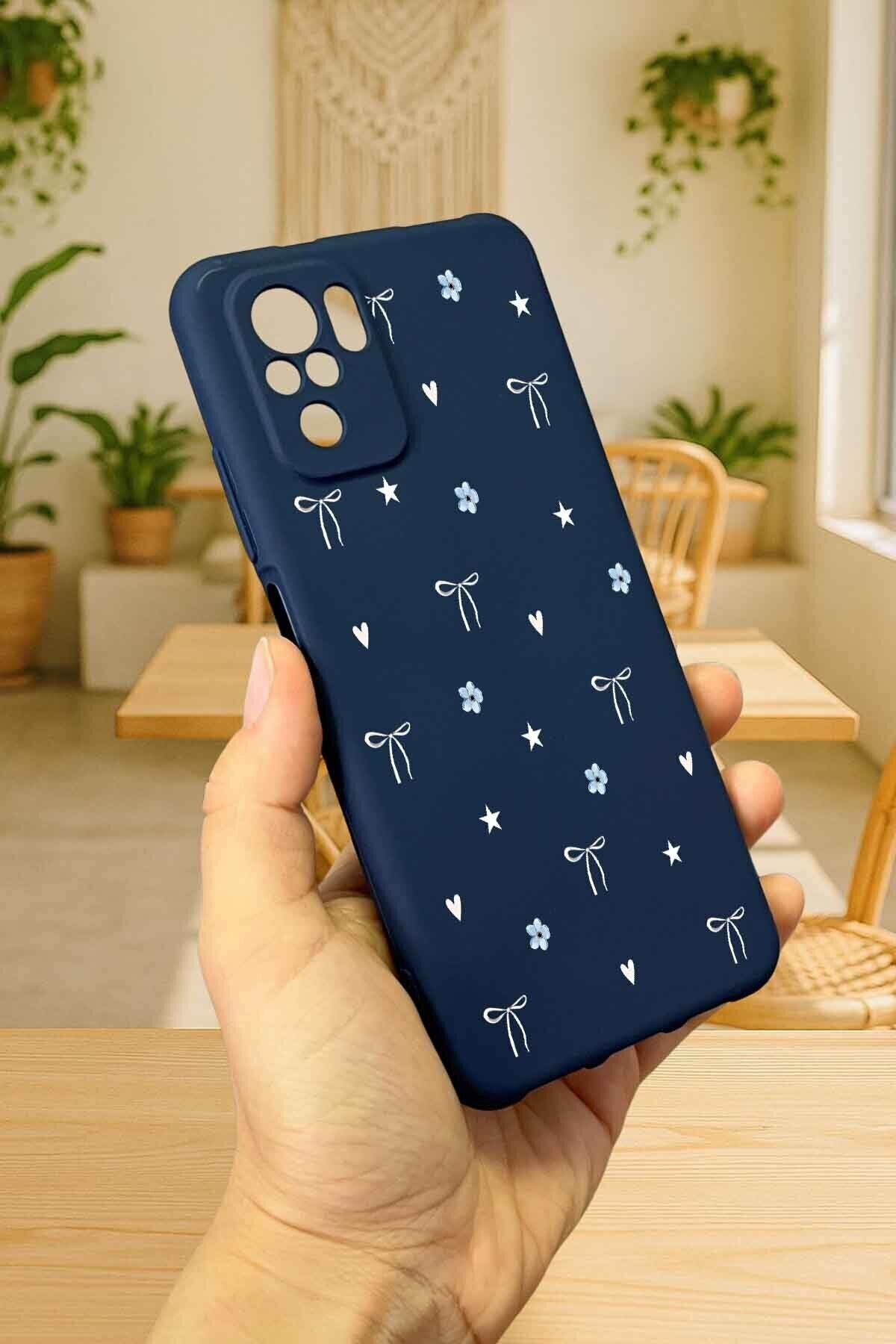 Redmi Note 10 ve 10S Uyumlu MİNİ FİYONK DESENLİ Silikon Darbe Emici Klasik Korumalı Rubber Kılıf