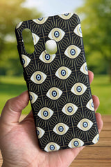 Samsung Galaxy A20 Uyumlu EVIL EYE Desenli Silikon Darbe Emici Klasik Korumalı Rubber Kılıf