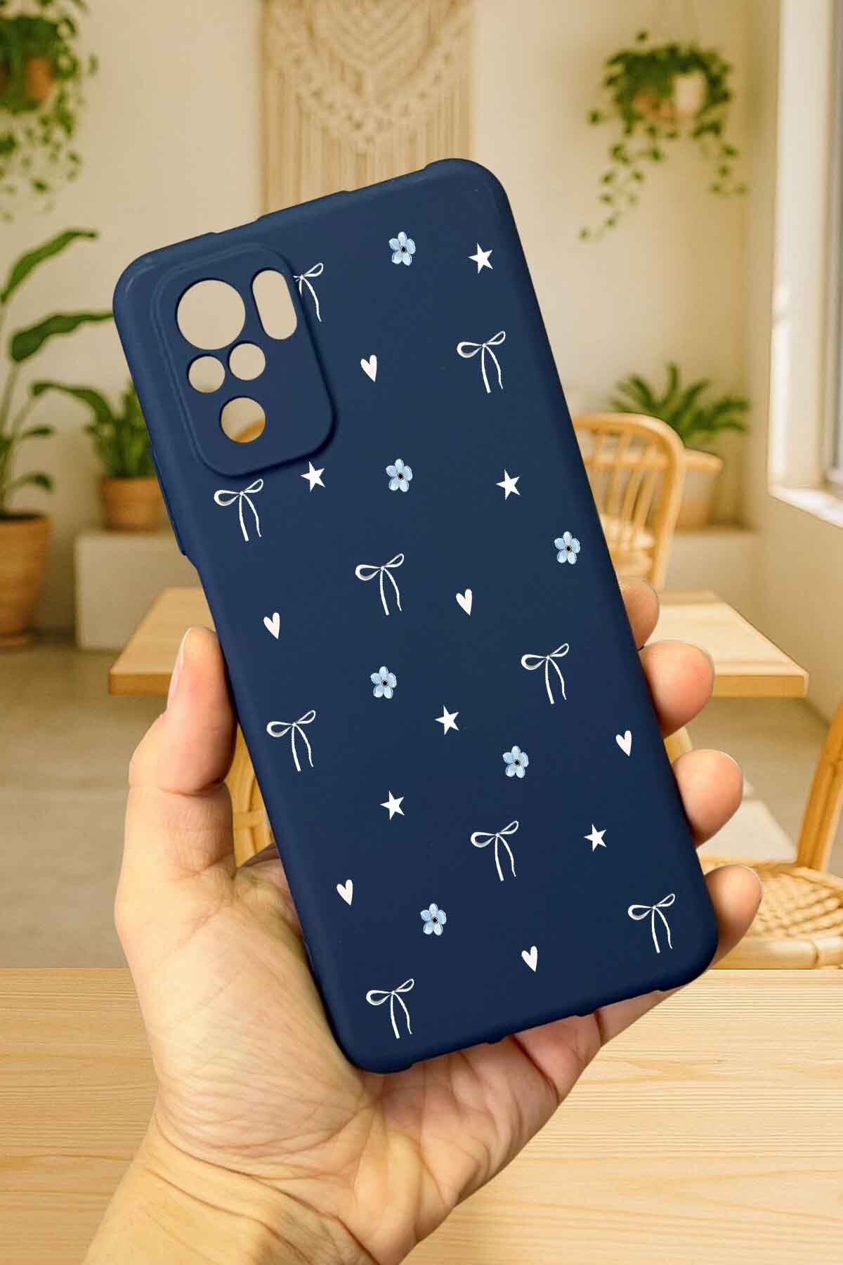 Redmi Note 10 ve 10S Uyumlu MİNİ FİYONK DESENLİ Silikon Darbe Emici Klasik Korumalı Rubber Kılıf