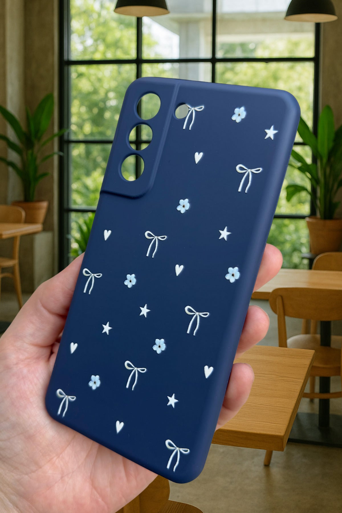Samsung Galaxy S21 Fe- MİNİ FİYONK DESENLİ Silikon Darbe Emici Klasik Korumalı Rubber Kılıf