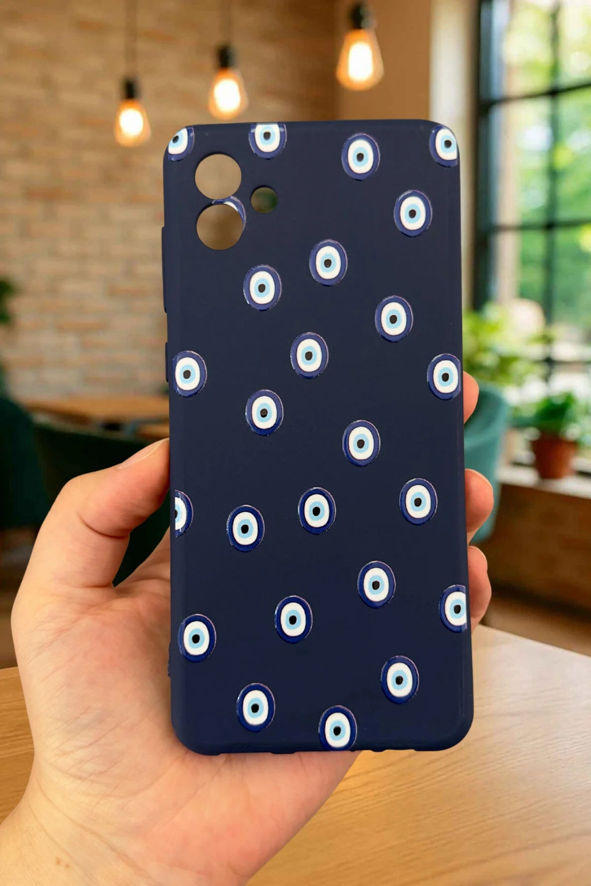 Samsung Galaxy A04 - NAZAR BONCUK DESENLİ Silikon Darbe Emici Klasik Korumalı Rubber Kılıf