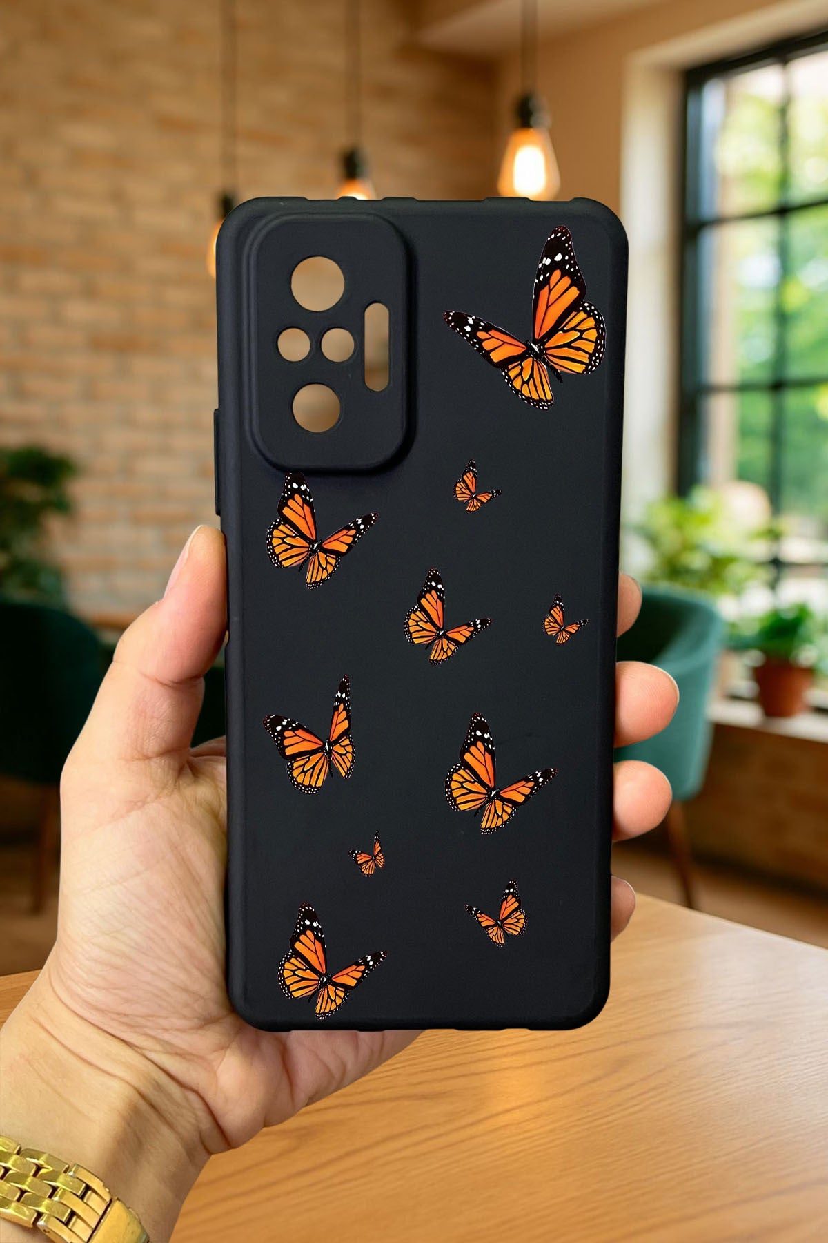 Xiaomi Redmi Note 1O Pro KELEBEK DESENLİ Silikon Darbe Emici Klasik Korumalı Rubber Kılıf