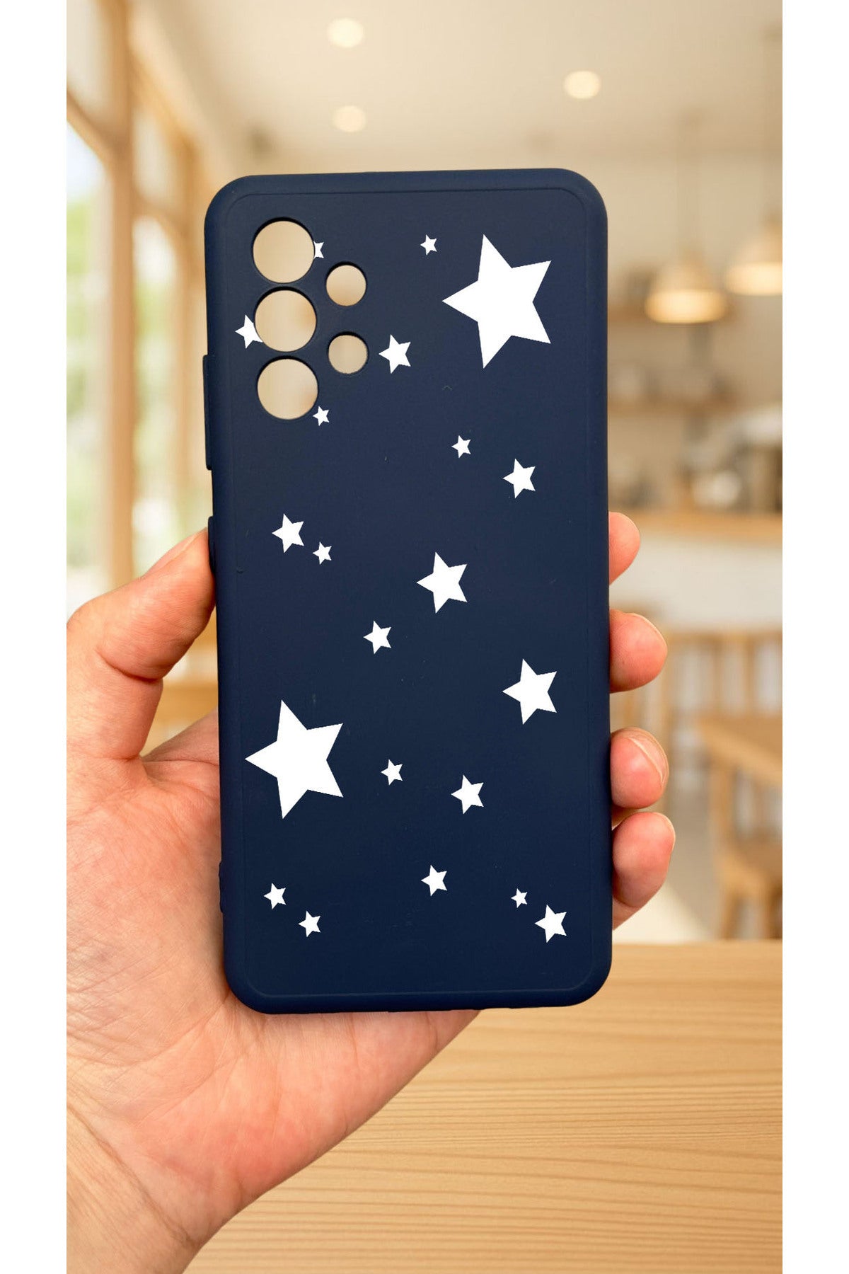 Samsung Galaxy A32-YILDIZ DESENLİ Silikon Darbe Emici Klasik Korumalı Rubber Kılıf