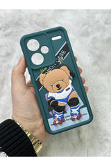 Redmi Note 13 Pro PLUS - Kabartmalı 3D Ayıcık Desenli Silikon Kamera Korumalı Lansman Ayıcıklı