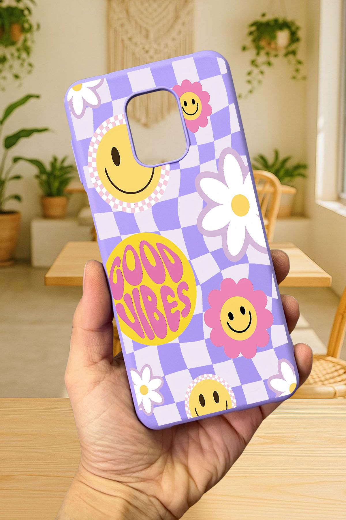 Xiaomi Redmi Note 9 Pro/9S Uyumlu GOOD VİBES Silikon Darbe Emici Klasik Korumalı Rubber Kılıf
