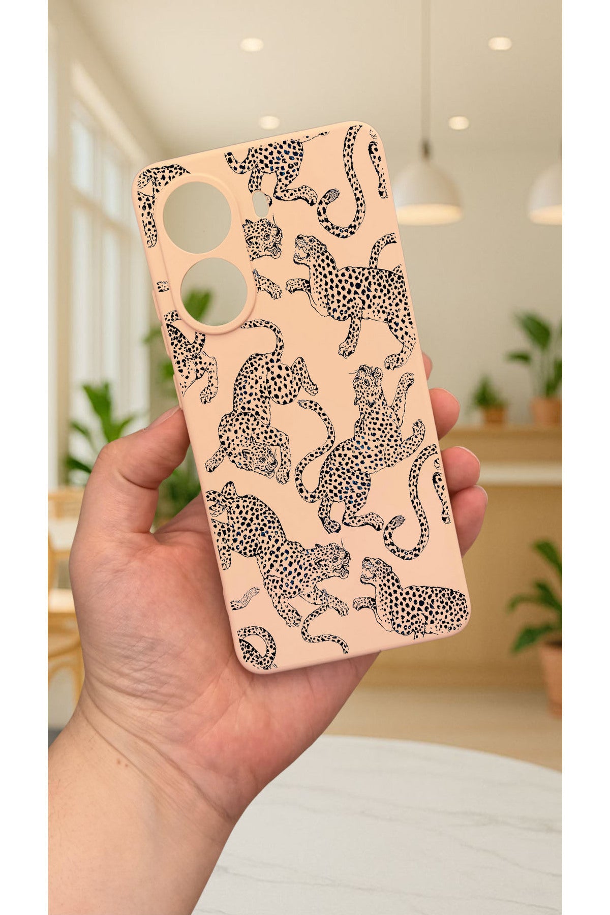 Xiaomi POCO X7 PRO LEOPAR DESENLİ Silikon Darbe Emici Klasik Korumalı Rubber Kılıf