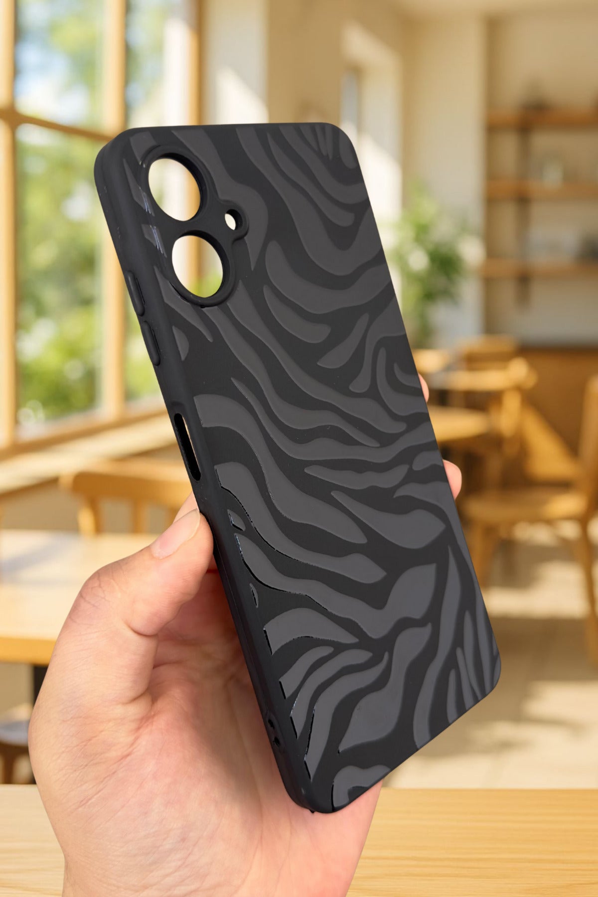 Samsung Galaxy A06 Uyumlu Zebra Desenli Silikon Darbe Emici Klasik Korumalı Rubber Kılıf