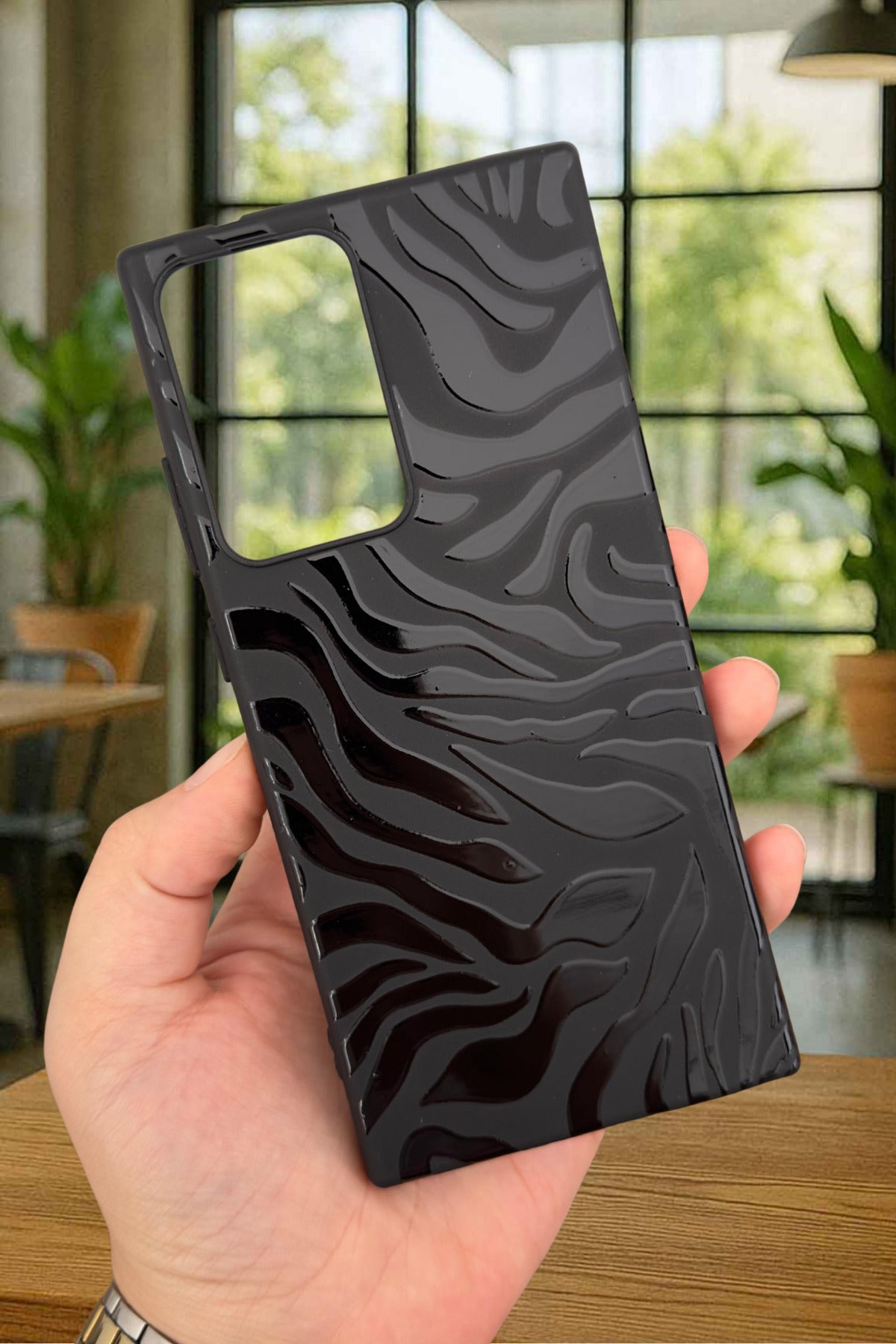 Samsung Galaxy Note 20 Ultra - Zebra Desenli Silikon Darbe Emici Klasik Korumalı Rubber Kılıf