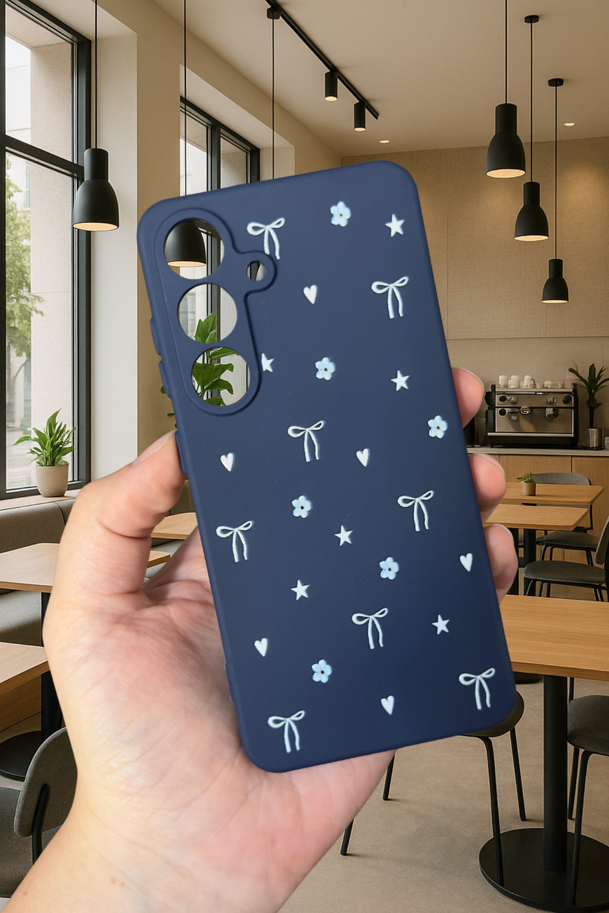 Samsung Galaxy S25- MİNİ FİYONK DESENLİ Silikon Darbe Emici Klasik Korumalı Rubber Kılıf