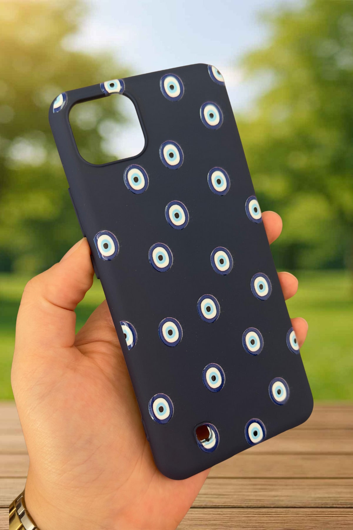Realme C11 - NAZAR BONCUK DESENLİ Silikon Darbe Emici Klasik Korumalı Rubber Kılıf