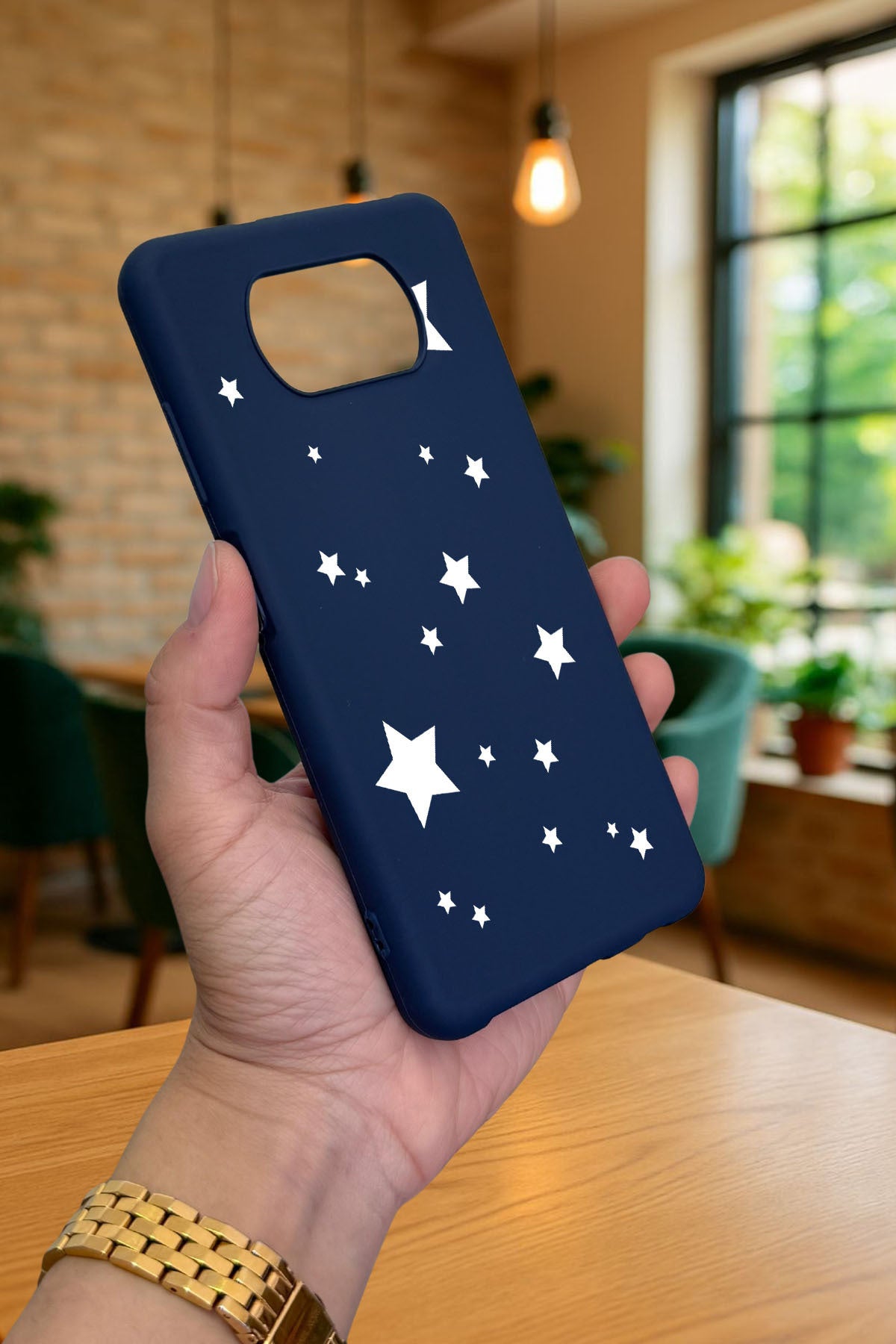 Poco X3 ve X3 Pro - MİNİ YILDIZ DESENLİ Silikon Darbe Emici Klasik Korumalı Rubber Kılıf