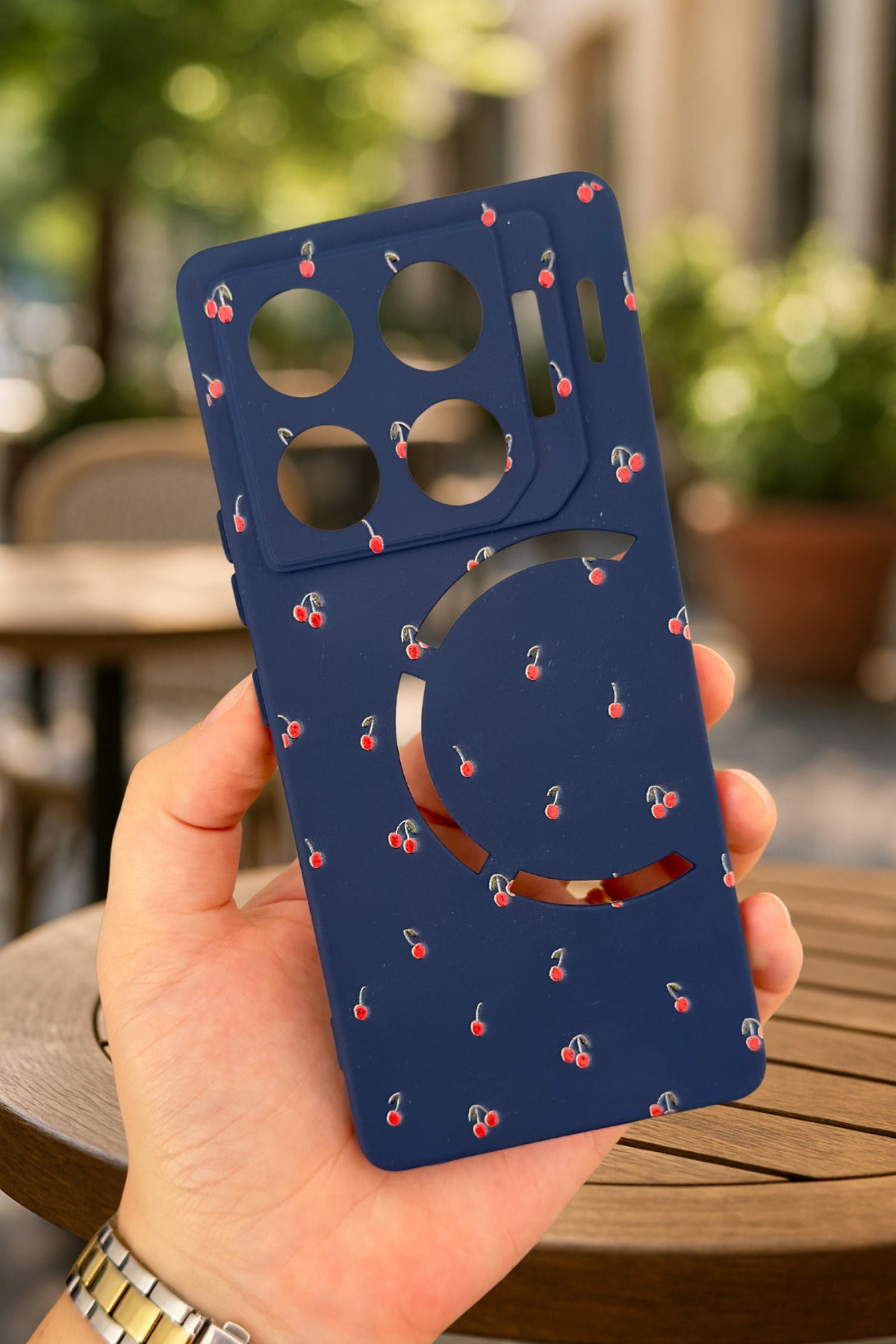 İnfinix GT 20 Pro-MİNİ KİRAZ DESENLİ Silikon Darbe Emici Klasik Korumalı Rubber Kılıf