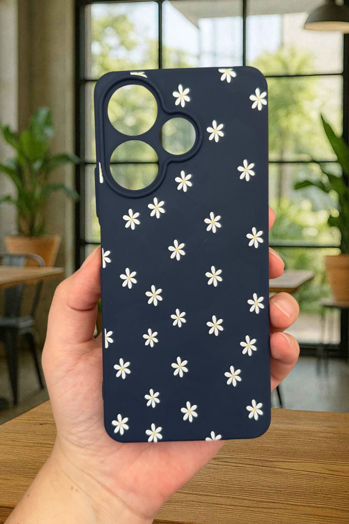 Xiaomi Redmi 13 4G MİNİ PAPATYA DESENLİ Silikon Darbe Emici Klasik Korumalı Rubber Kılıf