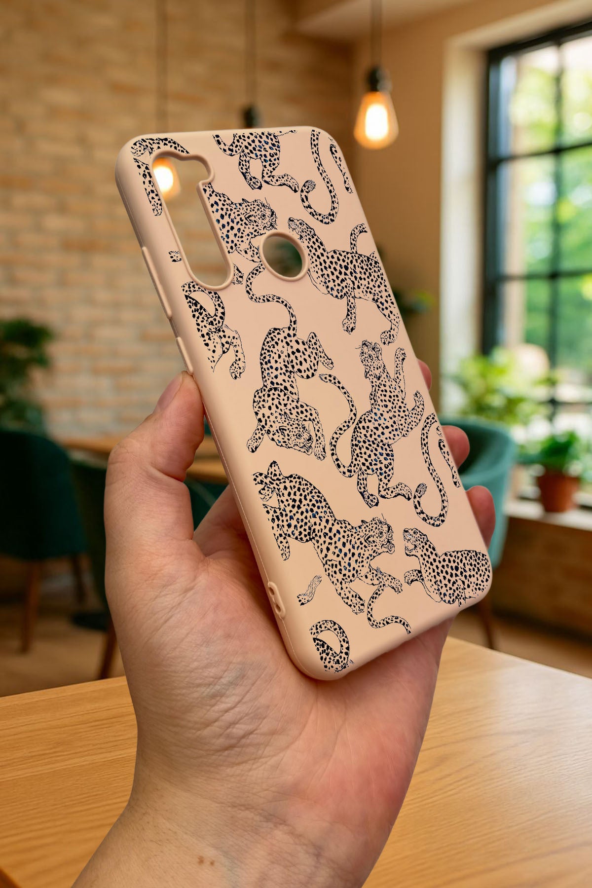 Xiaomi Redmi Note 8 LEOPAR DESENLİ Silikon Darbe Emici Klasik Korumalı Rubber Kılıf