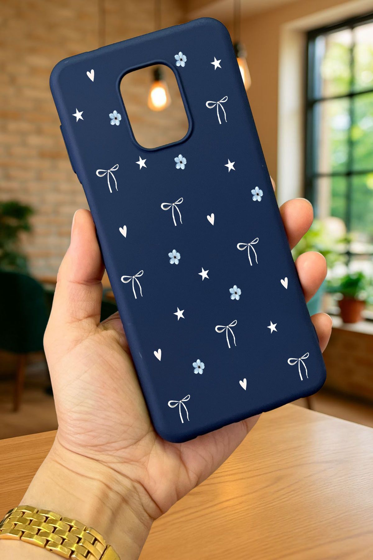 Redmi Note 9 Pro/9S Uyumlu MİNİ FİYONK DESENLİ Silikon Darbe Emici Klasik Korumalı Rubber Kılıf