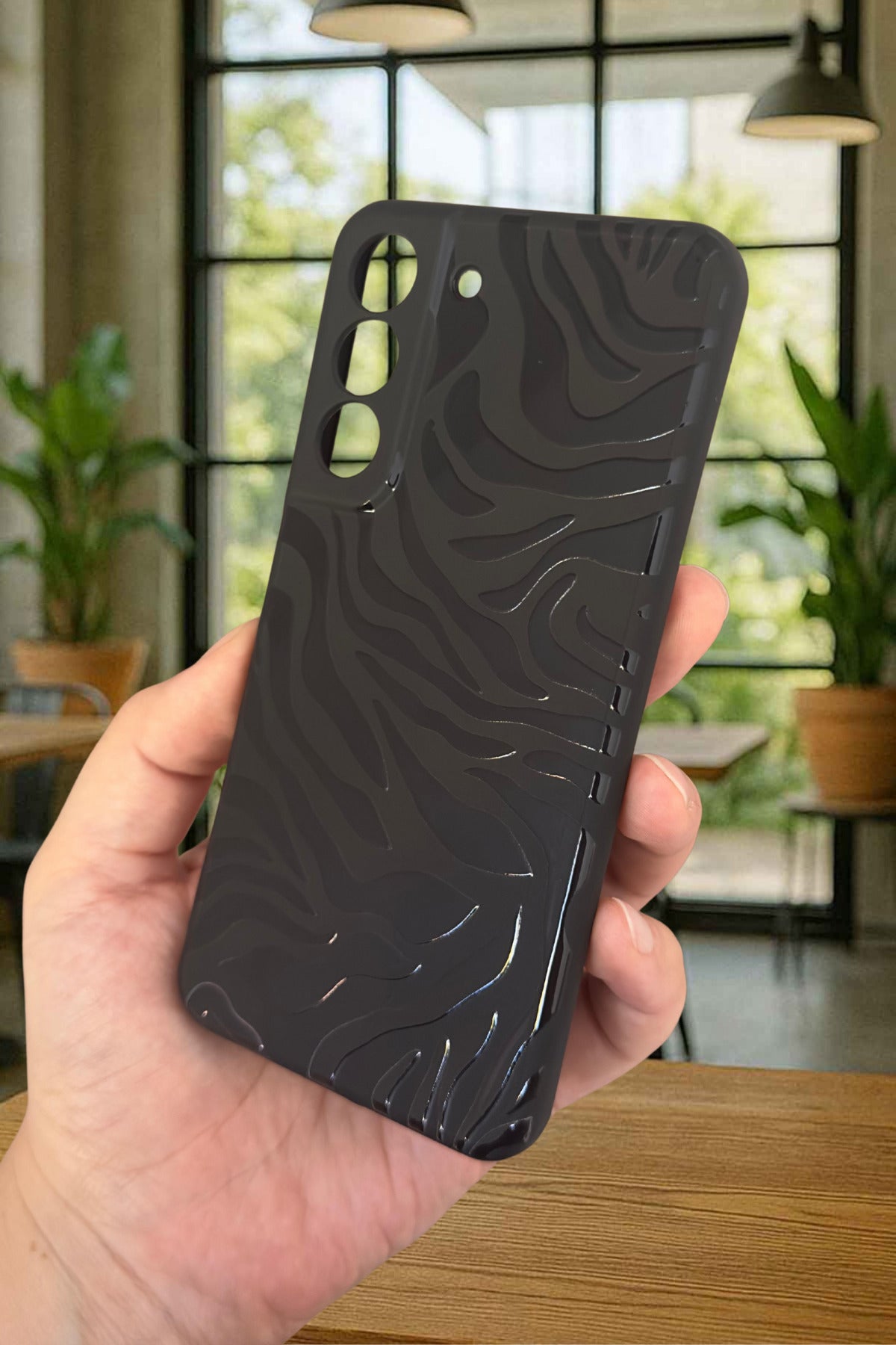 Samsung Galaxy S21 Fe - ZEBRA DESENLİ Silikon Darbe Emici Klasik Korumalı Rubber Kılıf
