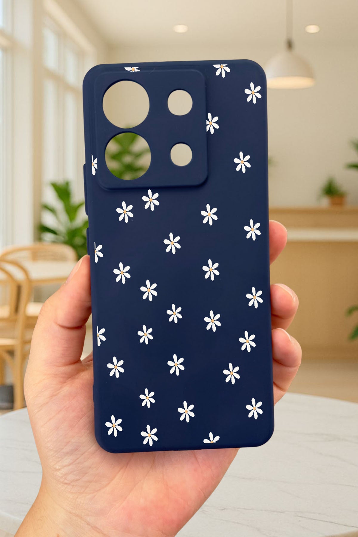 Xiaomi Redmi Note 13 Pro 5G MİNİ PAPATYA DESENLİ Silikon Darbe Emici Klasik Korumalı Rubber Kılıf
