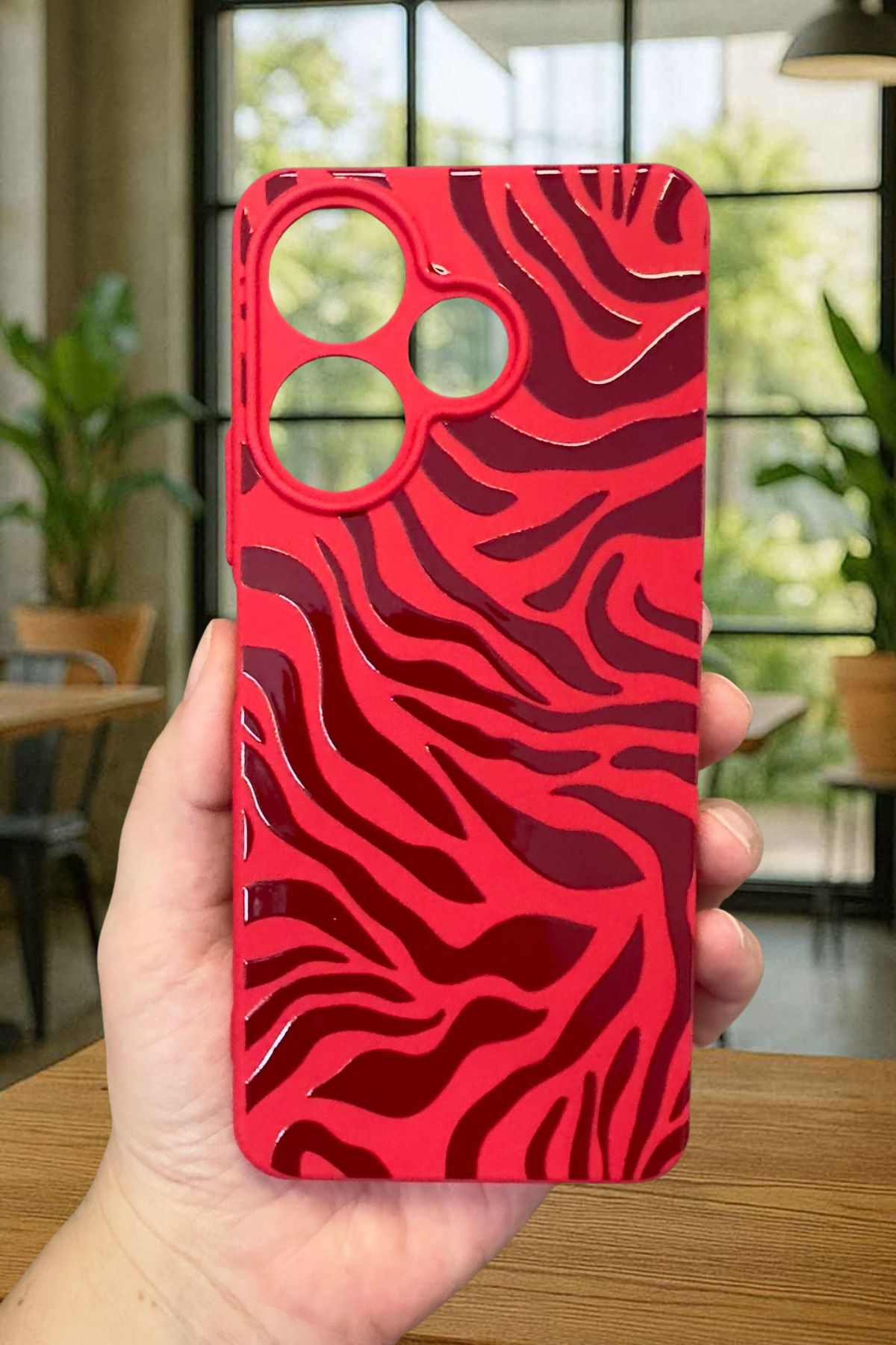 Xiaomi Redmi 13 4G ZEBRA DESENLİ Silikon Darbe Emici Klasik Korumalı Rubber Kılıf