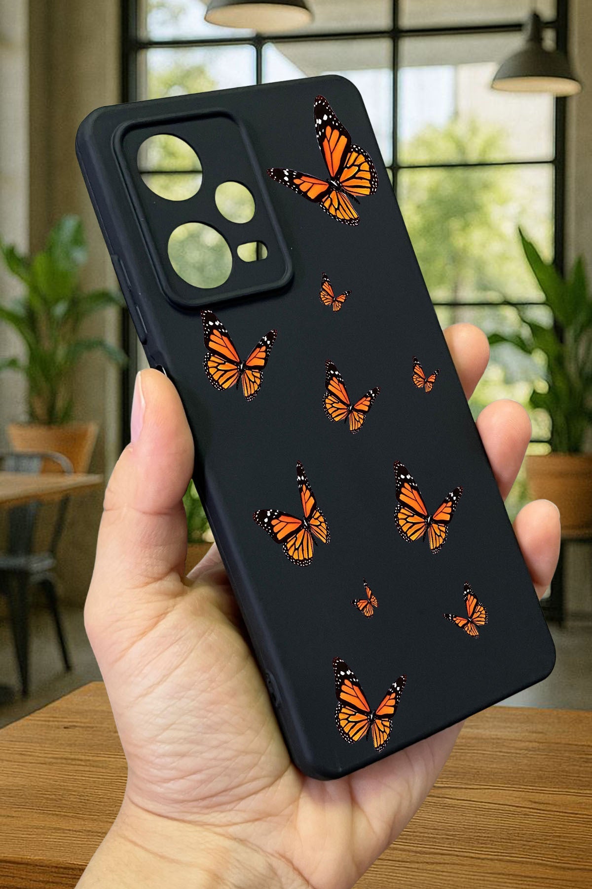 Xiaomi Redmi Note 12 Pro 5G KELEBEK DESENLİ Silikon Darbe Emici Klasik Korumalı Rubber Kılıf