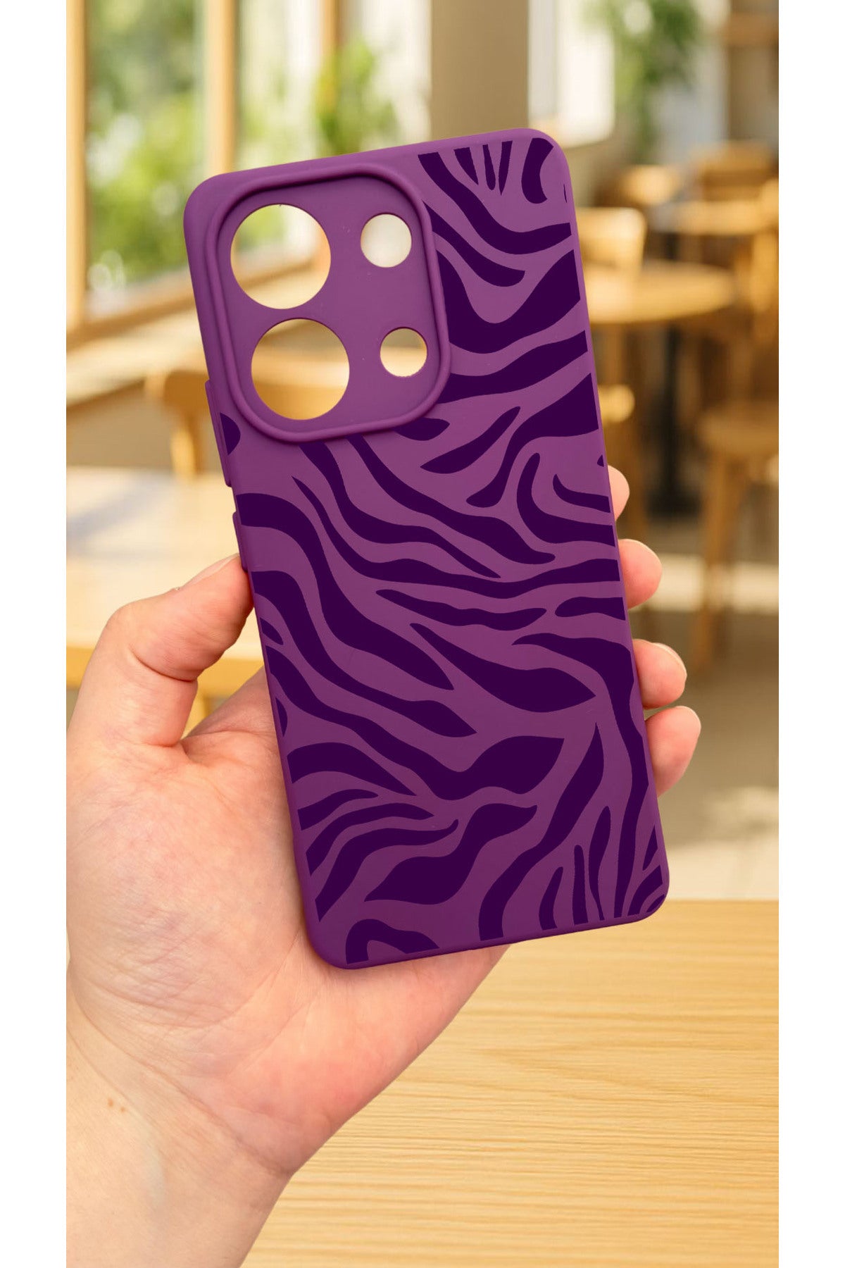 Xiaomi Redmi Note 13 4G Uyumlu ZEBRA DESENLİ Silikon Darbe Emici Klasik Korumalı Rubber Kılıf