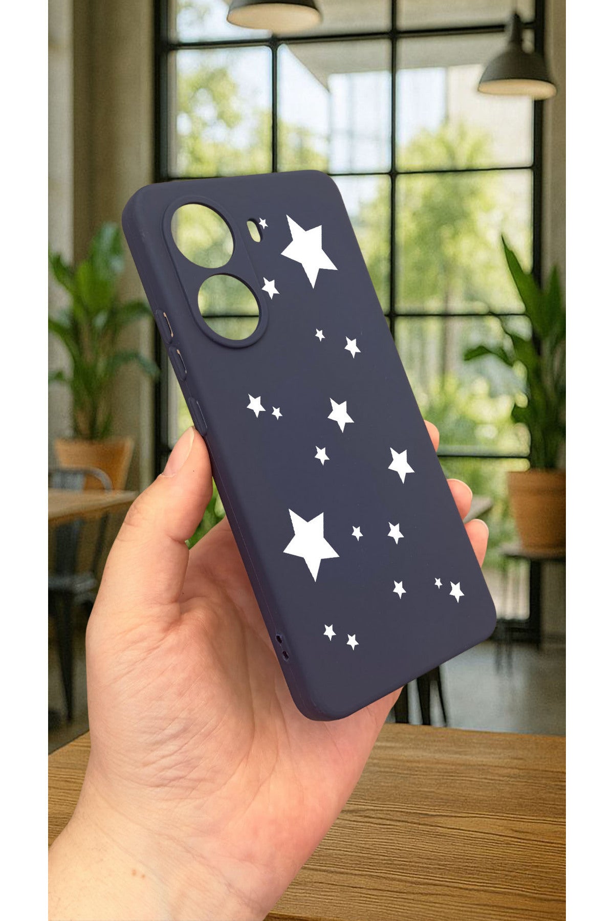 Xiaomi POCO X7 PRO MİNİ YILDIZ DESENLİ Silikon Darbe Emici Klasik Korumalı Rubber Kılıf