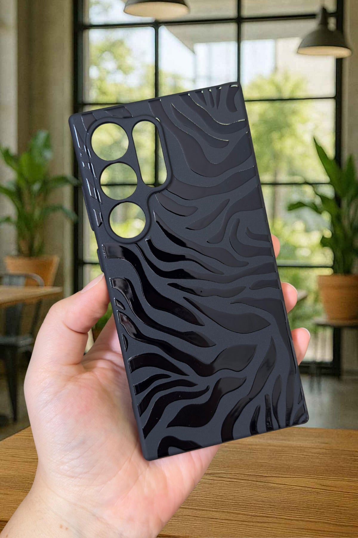 Samsung Galaxy S24 Ultra-ZEBRA DESENLİ Silikon Darbe Emici Klasik Korumalı Rubber Kılıf