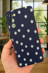 Samsung Galaxy S20 Fe - Mini Papatya Desenli Silikon Darbe Emici Klasik Korumalı Rubber Kılıf