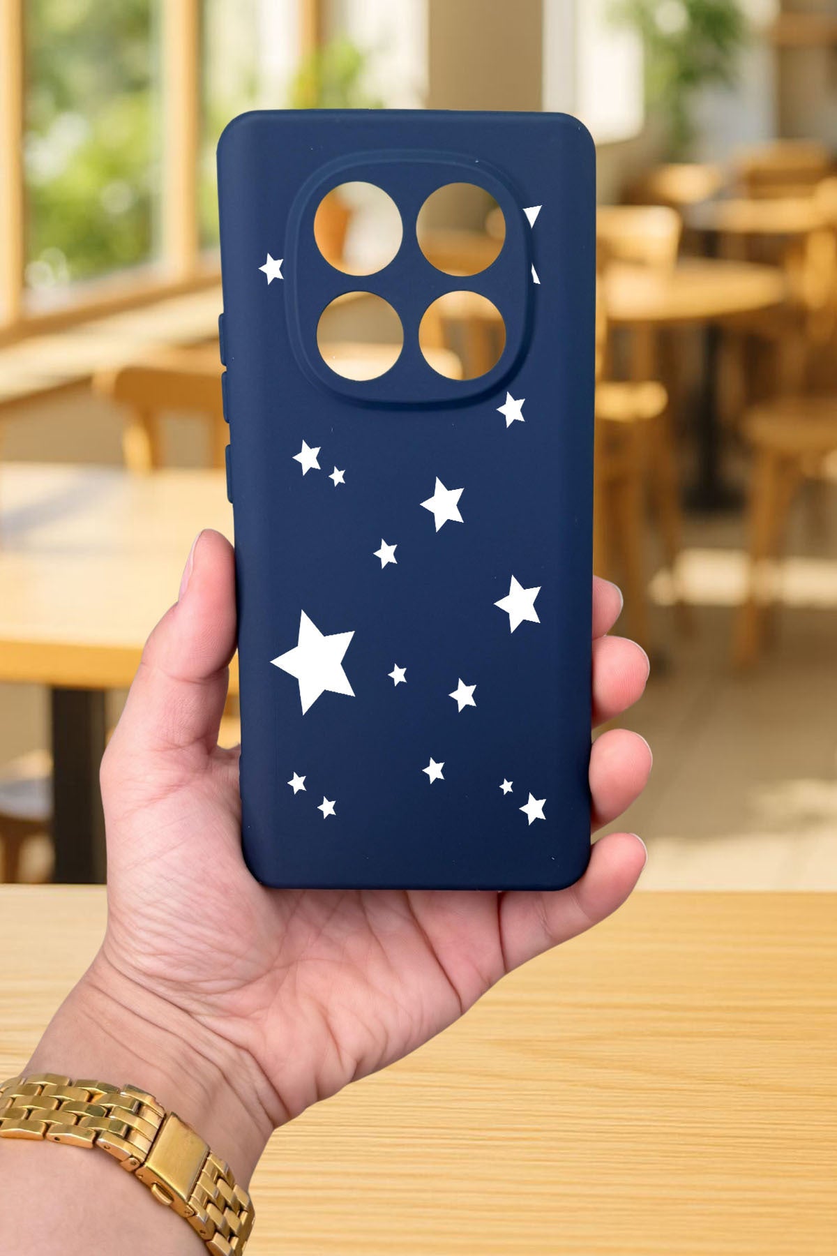 Xiaomi Redmi Note 14 Pro 4G-MİNİ YILDIZ DESENLİ Silikon Darbe Emici Klasik Korumalı Rubber Kılıf