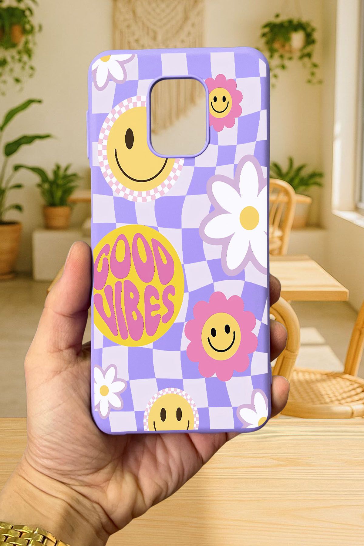 Xiaomi Redmi Note 9 Pro/9S Uyumlu GOOD VİBES Silikon Darbe Emici Klasik Korumalı Rubber Kılıf