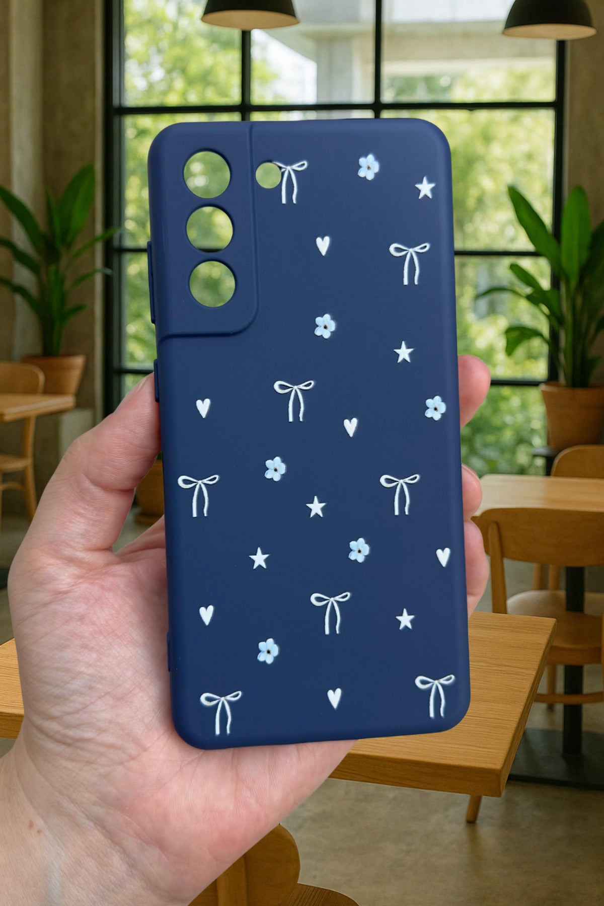 Samsung Galaxy S21 Fe- MİNİ FİYONK DESENLİ Silikon Darbe Emici Klasik Korumalı Rubber Kılıf