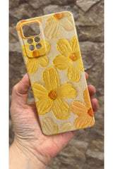 Redmi Note 11 Pro Uyumlu Sarı Çiçek Desenli Şeffaf Darbe Emici Kamera Korumalı Clear Kılıf