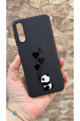 Samsung Galaxy A50 Uyumlu Kalpli Panda Desenli Silikon Darbe Emici Klasik Korumalı Rubber Kılıf