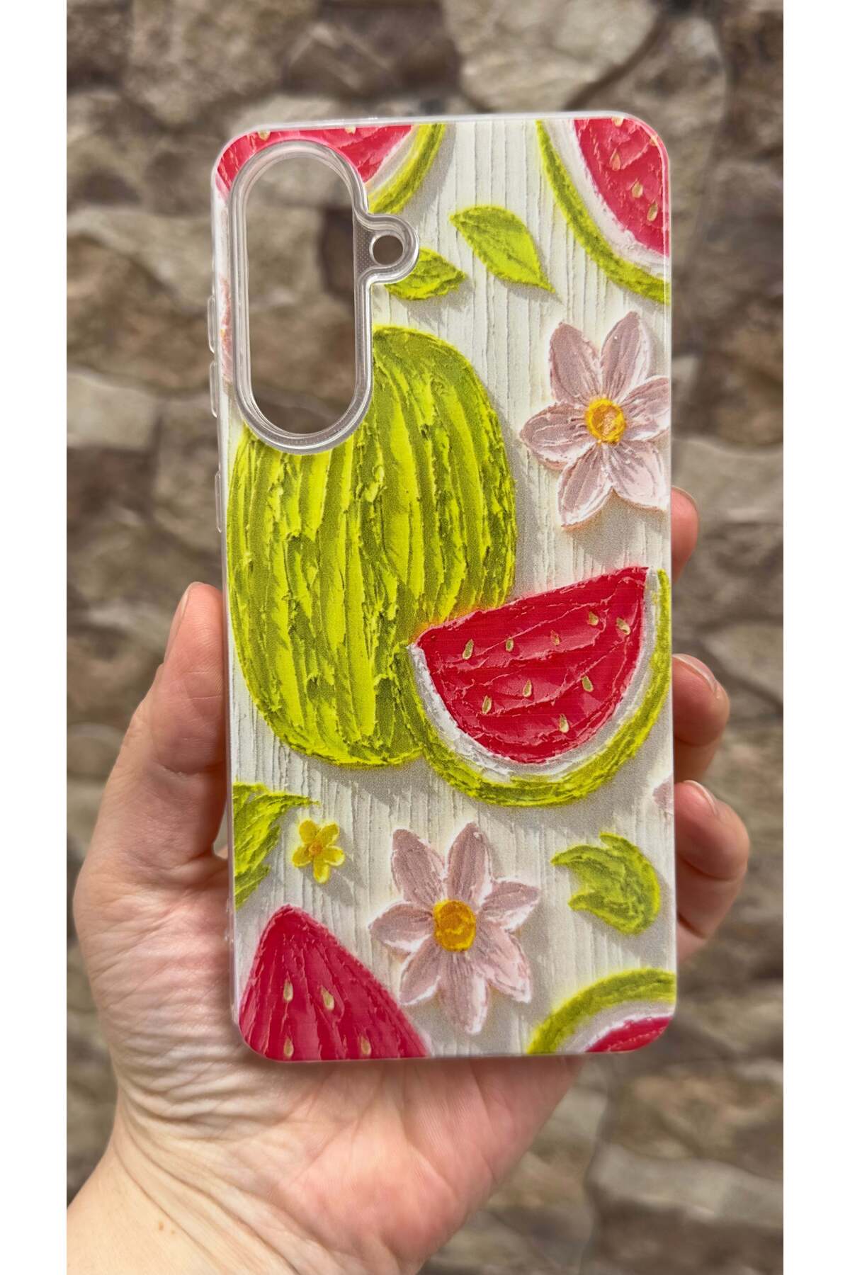 Galaxy A36 Uyumlu Karpuz Desenli Yaz Temalı Şeffaf Darbe Emici Kamera Korumalı Clear Kılıf