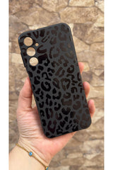 Samsung Galaxy A25 Uyumlu Leopar Desenli Silikon Darbe Emici Klasik Korumalı Rubber Kılıf