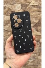 Honor 400 Pro Uyumlu Mini Fiyonk Desenli Silikon Darbe Emici Klasik Korumalı Rubber Kılıf