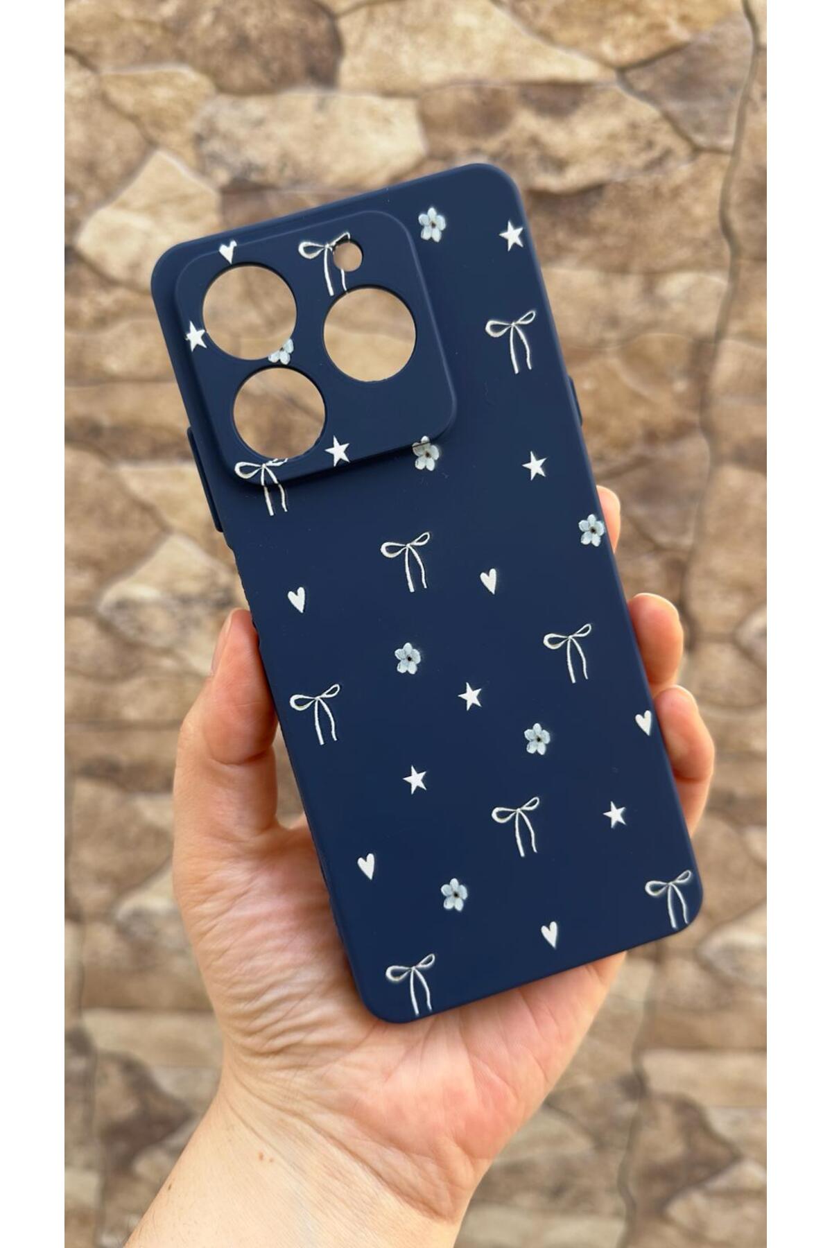 General Mobile Era 50 Uyumlu Mini Fiyonk Desenli Silikon Darbe Emici Klasik Korumalı Rubber Kılıf