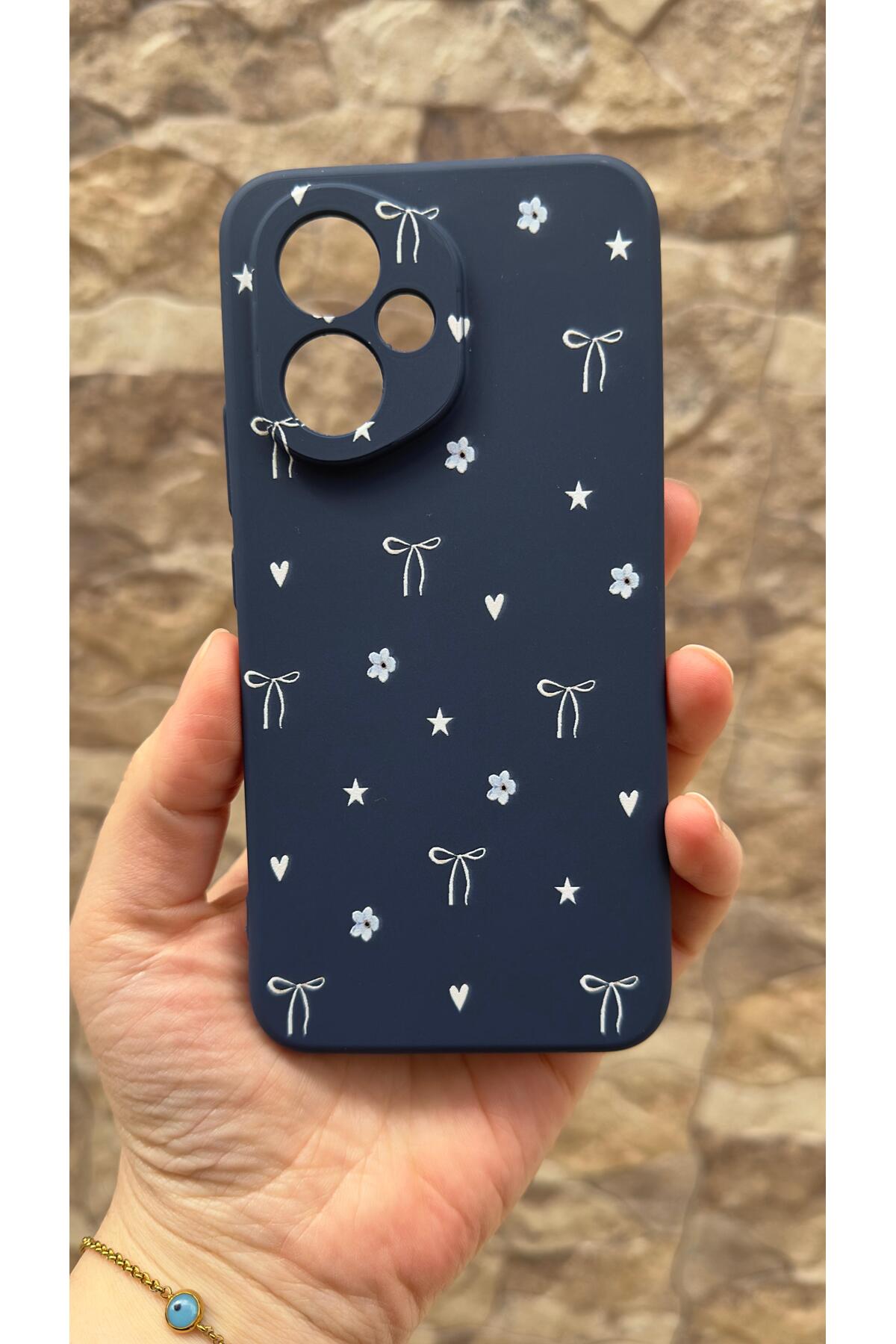 Honor 400 Uyumlu Mini Fiyonk Desenli Silikon Darbe Emici Klasik Korumalı Rubber Kılıf