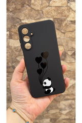 Samsung Galaxy A16 Uyumlu Kalpli Panda Desenli Silikon Darbe Emici Klasik Korumalı Rubber Kılıf