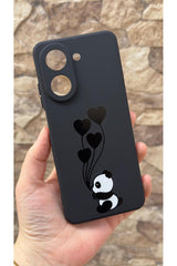 Redmi A5 Uyumlu Kalpli Panda Desenli Silikon Darbe Emici Klasik Korumalı Rubber Kılıf