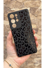 Samsung Galaxy S21 Ultra Uyumlu Leopar Desenli Silikon Darbe Emici Klasik Korumalı Rubber Kılıf