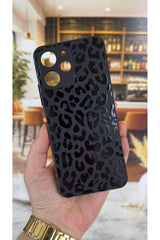 Redmi 12 Uyumlu Leopar Desenli Silikon Darbe Emici Klasik Korumalı Rubber Kılıf