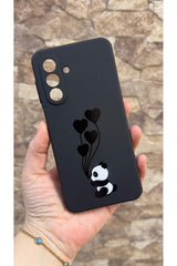 Samsung Galaxy A17 Uyumlu Kalpli Panda Desenli Silikon Darbe Emici Klasik Korumalı Rubber Kılıf