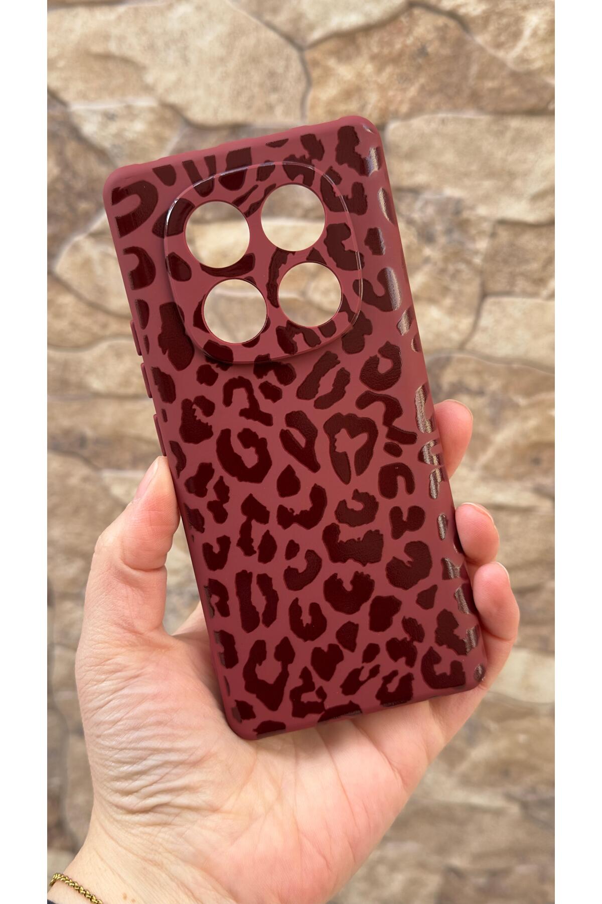 Redmi Note 14 Pro 5G Uyumlu Leopar Desenli Silikon Darbe Emici Klasik Korumalı Rubber Kılıf