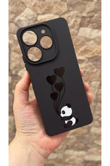 Tecno Spark 10 PRO Uyumlu Kalpli Panda Desenli Silikon Darbe Emici Rubber Kılıf