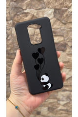 Redmi Note 9 Uyumlu Kalpli Panda Desenli Silikon Darbe Emici Klasik Korumalı Rubber Kılıf