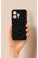 Oppo Reno 15 5G Uyumlu Siyah Leopar Desenli Silikon Kılıf