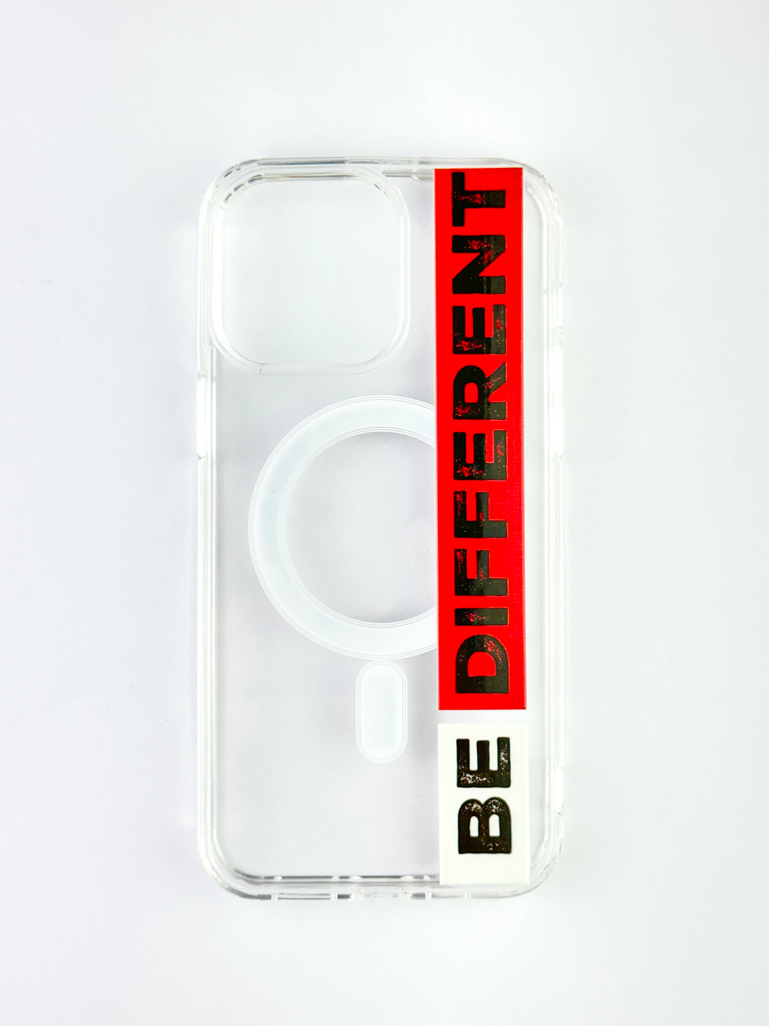 Şeffaf 'BE DIFFERENT' Magsafe Wireless Kablosuz Şarj Destekli V-mags Kılıf