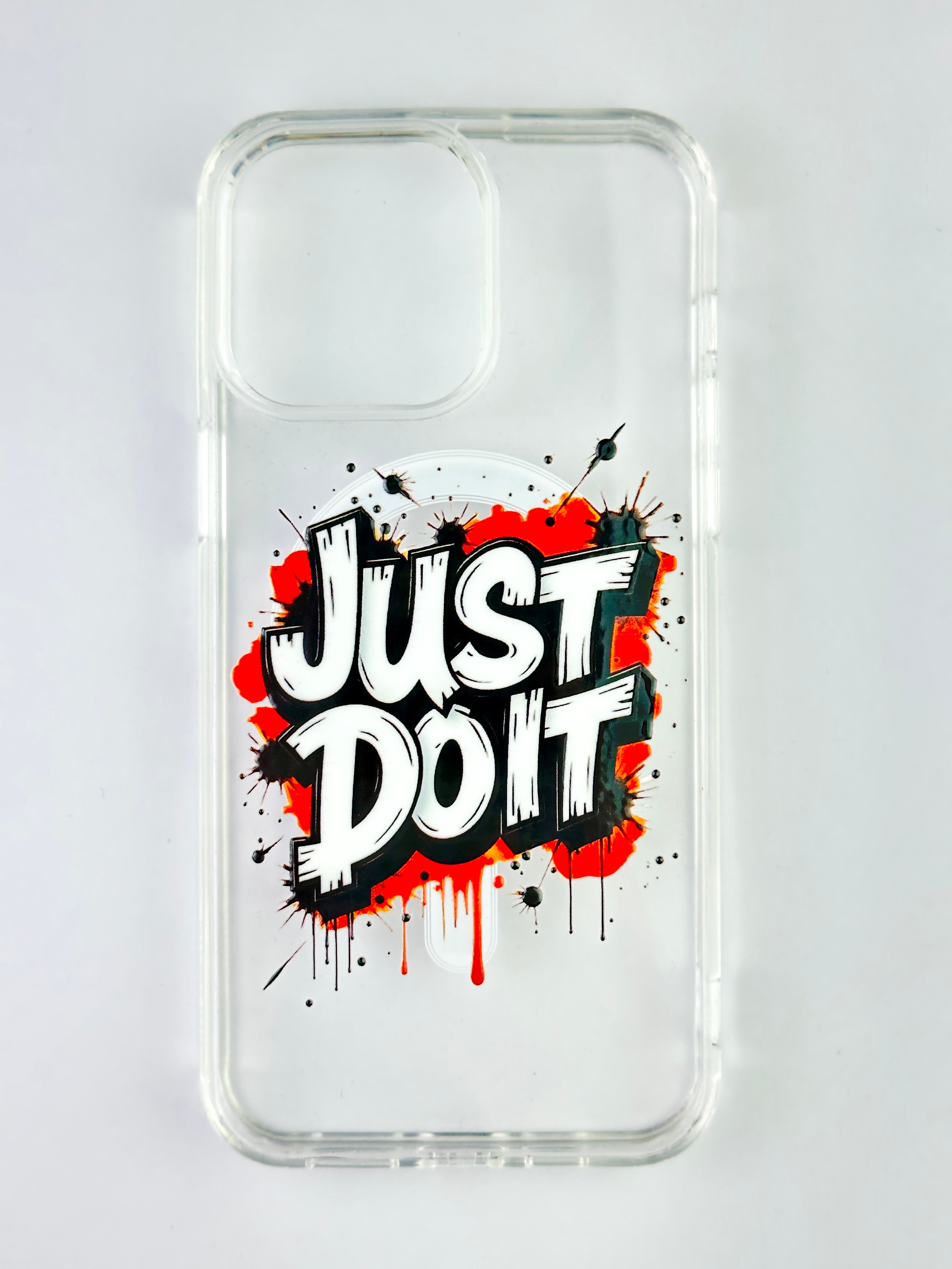 Just Do It Temalı Şeffaf Magsafe Wireless Kablosuz Şarj Destekli V-mags Kılıf